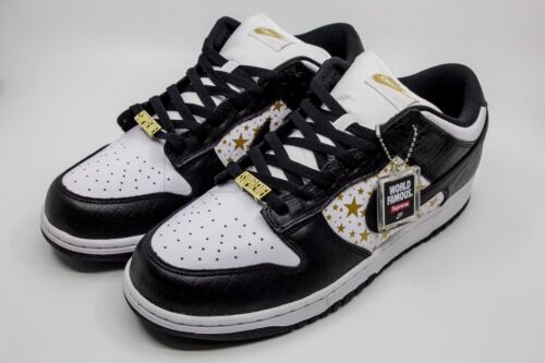 Supreme x Nike SB Dunk Low OG QS Black/Stars (DH3228-102), Size 12, Brand  New | eBay