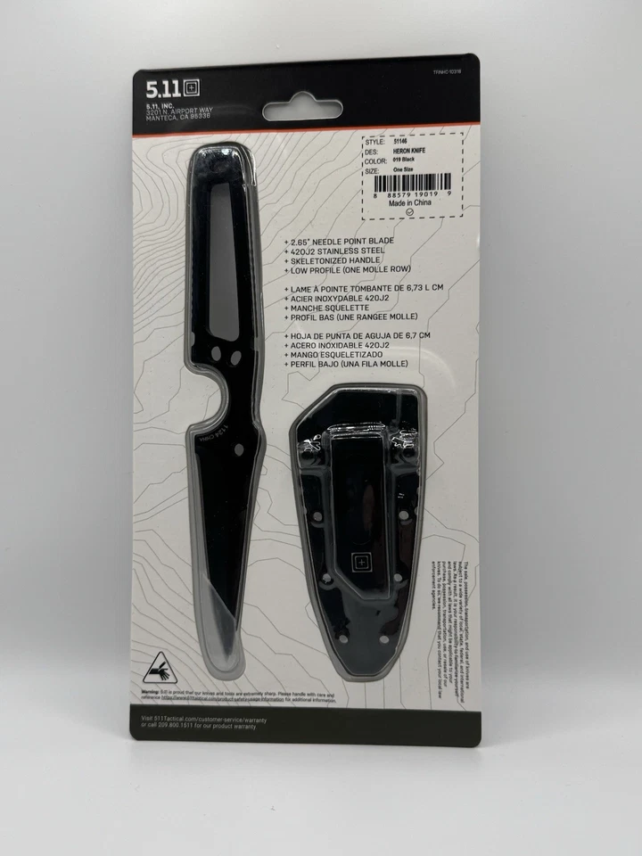 5.11 Heron Knife with Sheath New In Package - Image 2 of 2