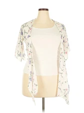 I. Joah Women Ivory Kimono 2X Plus