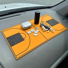 QEUOBUE Car Dashboard Non-Slip Mat, 10.55" x 5.82" Basketball, Black Yellow