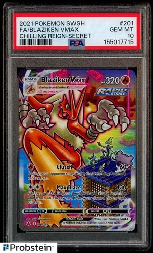 2021 Pokemon SWSH Chilling Reign Secret #201 FA Blaziken VMAX PSA 10 GEM MINT