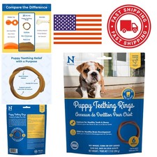 Edible Puppy Teething Rings 6 Count Chicken Flavor Designed for Teething Puppies