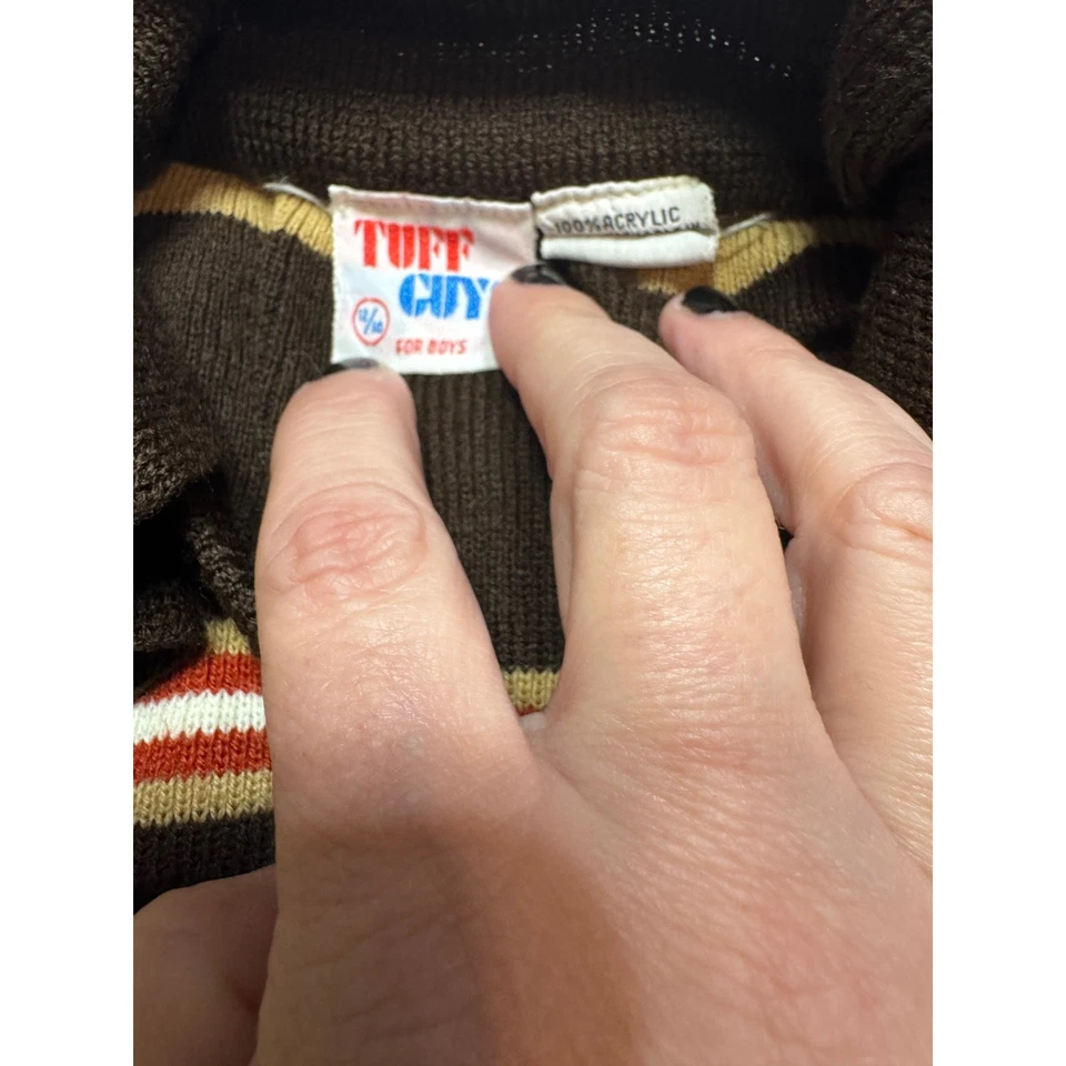 Suéter de Colección Tuff Guys Para Niños con Cuello a Rayas, Niños Talla 12/14 Foto 2 de 4