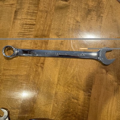 Vintage Sears Craftsman 1 1/4  Fully  Polished CombinationWrench 45952   NOS