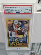 2018 Panini Classics Chrome Gold Josh Allen RC Auto 1/10 PSA 10