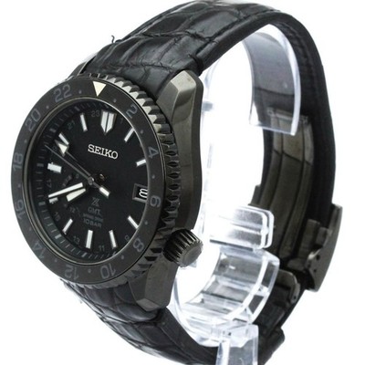 けんゆう　SEIKO LX SBDB025 PROSPEX 美品 Seiko Prospex Black Edition Spring Drive Titanium Leather Men's