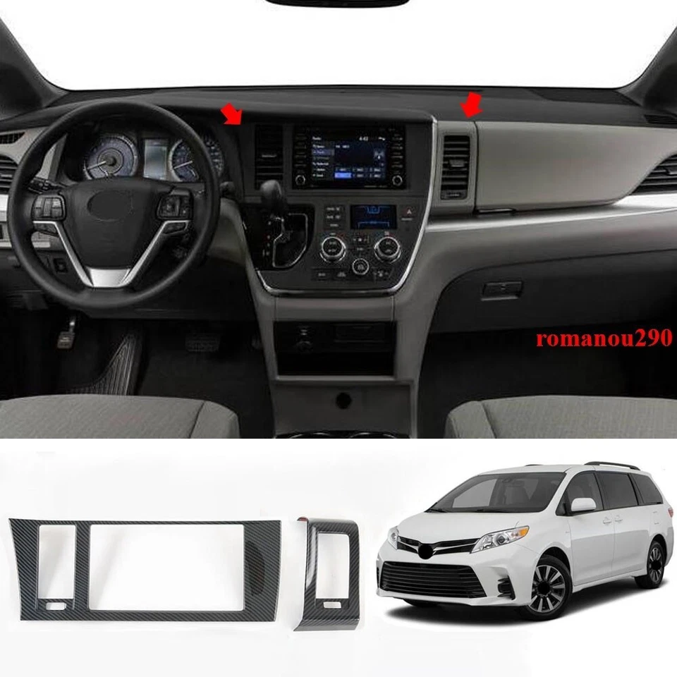 For Toyota Sienna 2015-2020 Carbon Fiber Navigation Panel Air Outlet Cover trim - Image 2 of 4