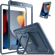 Case for iPad 9th/8th/7th Gen (2021/2020/2019) Rotating Grip Stand Rugged Cover