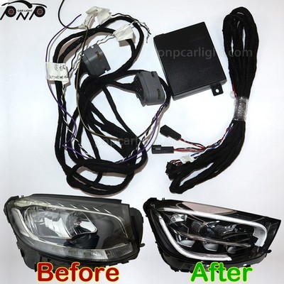 Pair For Mercedes-Benz GLC X253 Upgrade Halogen to LED Headlight Wiring Harness