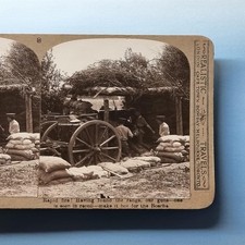 WW1 Military 3D Stereoview C1916 Real Photo France Royal Field Artillery Fire