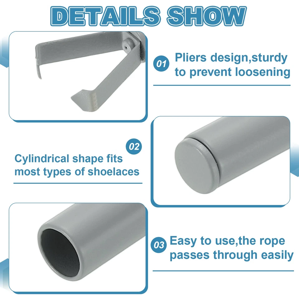 Shoelace Tips 0.79 Inch Fit for Metal Shoe Lace End Caps 8 Pack Light Gray - Imagem 3 de 4