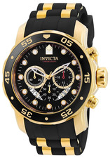 Invicta Men's 6981 Pro Diver Collection Chronograph Black 48 mm, Black/Gold