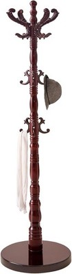 Wooden Classic Coat Rack Stand Solid Wood Coat Rack Freestanding W/ 14 Hooks