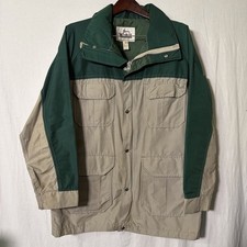 Vintage Woolrich Multi Pocket Grey Green Jacket Men Size Large USA No Hood