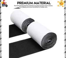 4.4 Inches x 7 Feet Strong Sticky Back Heavy Duty Hook and Loop Tape Adhesive