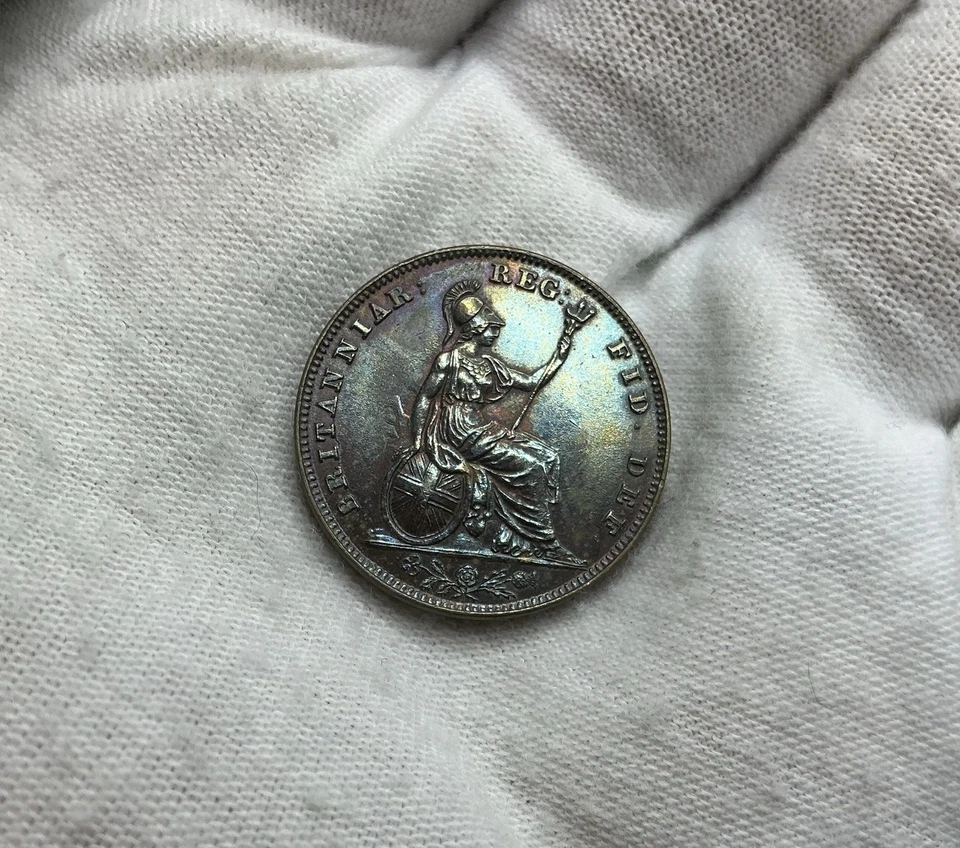 1839 Proof Farthing - Victoria British Copper Coin - Amazing Rare Piece R116 - Image 4 of 4