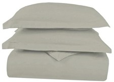 Pure 100 Cotton Duvet Cover Set, 1000 Thread Count Long Queen 28 Silver