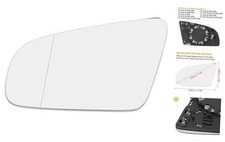 Driver Left Side Rearview Mirror Glass Heated with Backing Plate for Audi S4