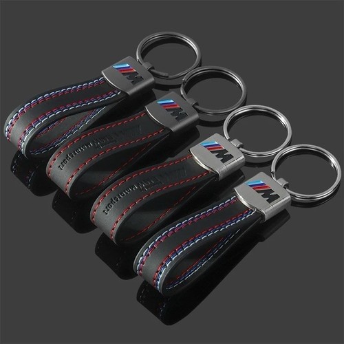 BMW M Schlüsselanhänger Keychain Leder Schwarz mit M-Farben - Bild 1 von 3