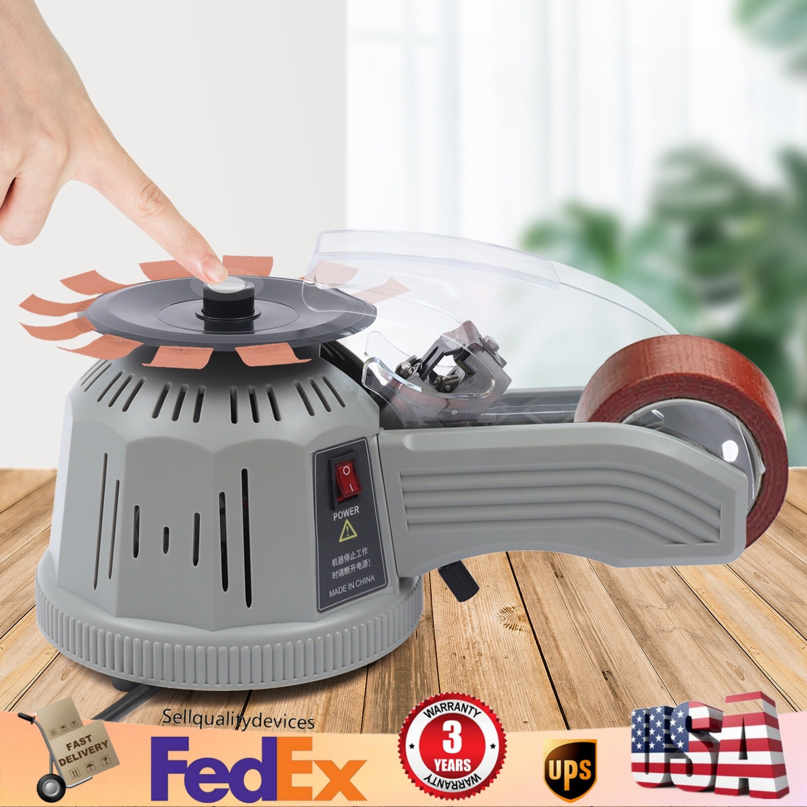 ZCUT-2 Automatic Tape Dispenser Electric Adhesive Tape Cutter Machine 110V US