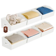 Homsorout Large Closet Organizers and Storage Bins - 6 Pack Trapezoid Baskets