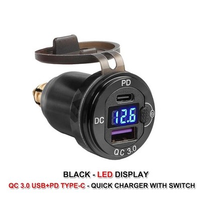 30W QC3.0 USB Typ C PD Schnell Ladegerät Hella DIN Stecker für BMW Ducati Triumph