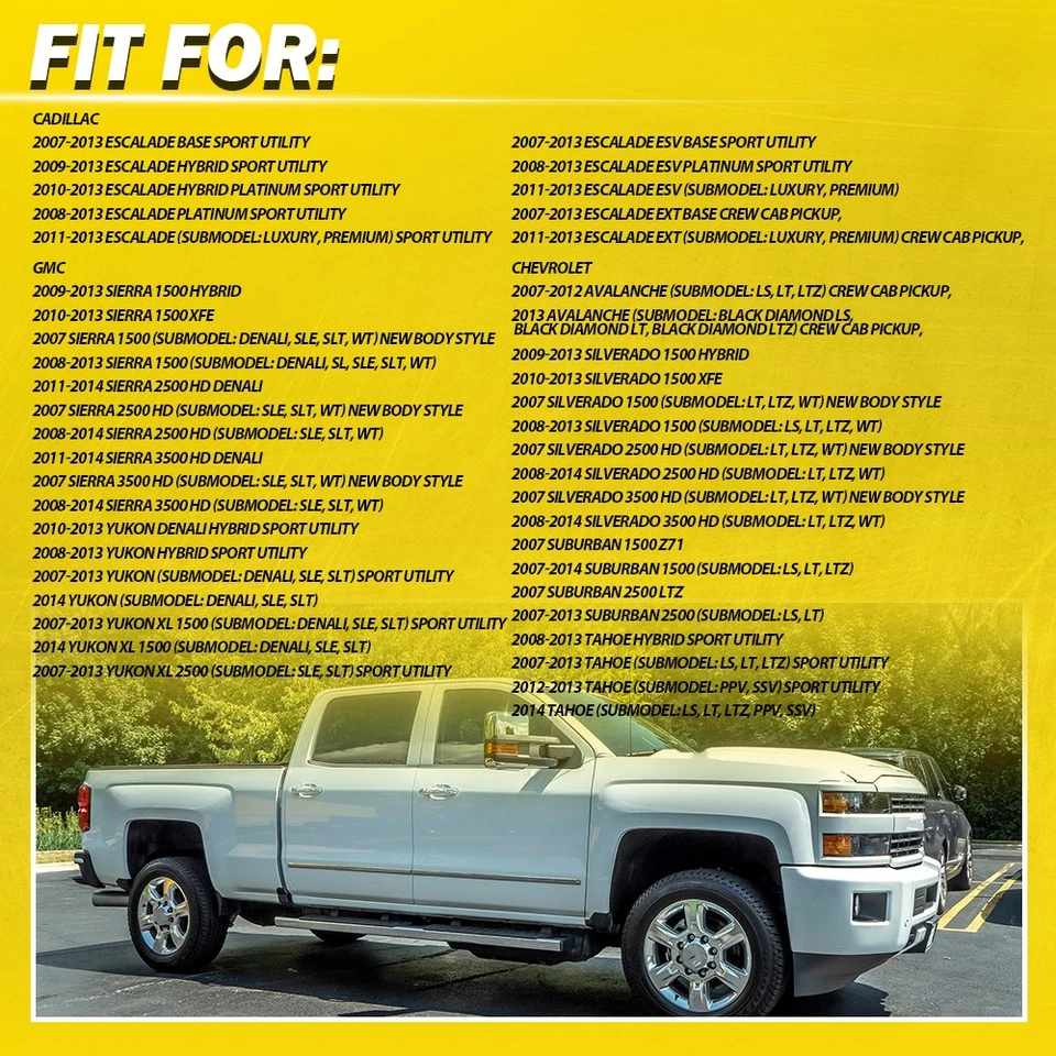 Manijas de puerta blancas olímpicas para Chevy Silverado GMC Sierra Escalade EKK 2007-2013 Foto 3 de 4