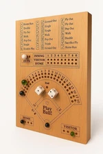 Baseball Dice Board Game - Baseball Dice Game Wood Board - Wooden Baseball Bo...