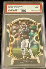 2020 Panini Select Concourse Jalen Hurts #50 White Prizm Die-Cut PSA 9 Eagles RC