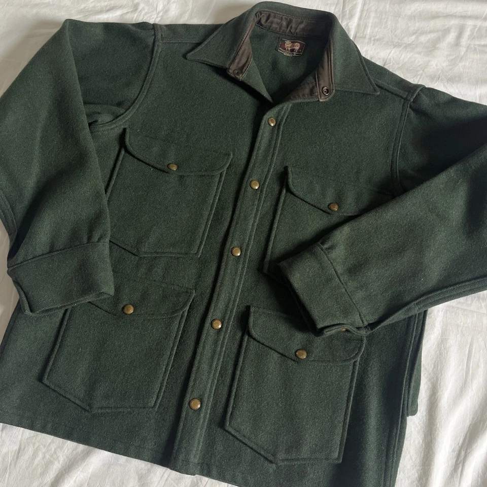 Vintage Woolrich 1950s Mackinaw Cruiser Style Hunting Jacket Coat Green Medium - Image 3 of 4