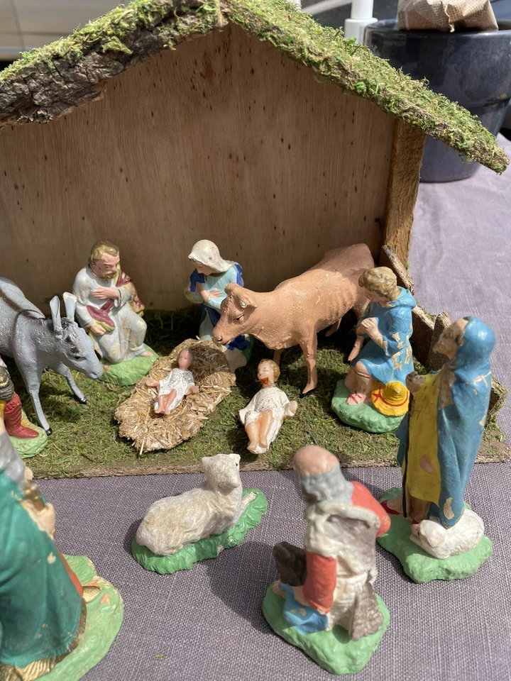Crèche Ancienne de Noël Deniveau Taille 4 - Photo 3/4