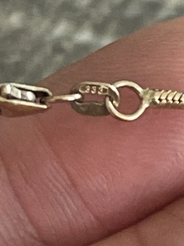 Goldkette Halskette, 333, 8 Karat, Schlangenkette, Bicolor, 45 cm, 7 g - Bild 3 von 4
