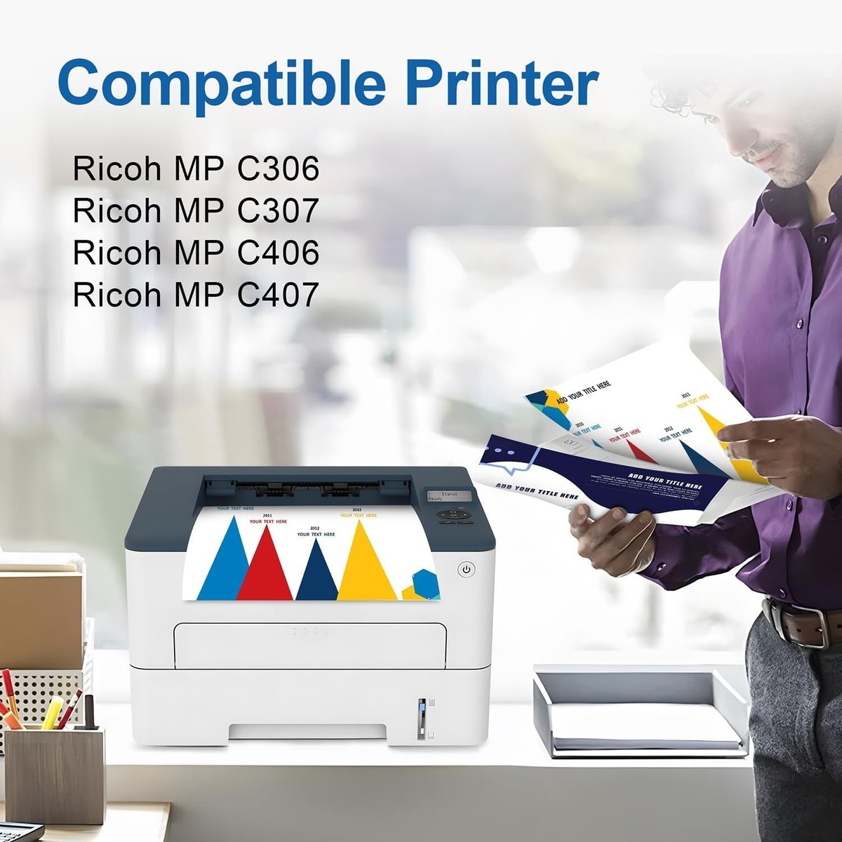 新品未使用　RICOH MP C306　インクカートリッジセット MP C306 C406 C307 C407 Toner Cartridge High Yield Replacement for