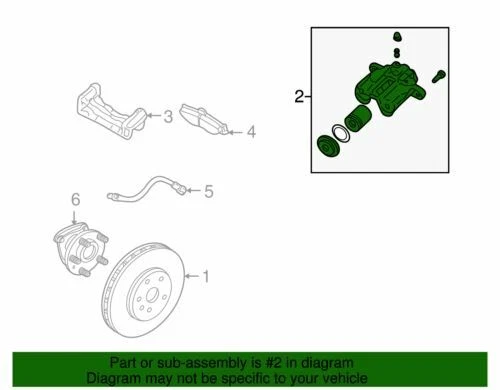 Conjunto de pinza de freno de disco derecha genuina GM 2003-2011 Cadillac STS CTS 89060218 Foto 2 de 2
