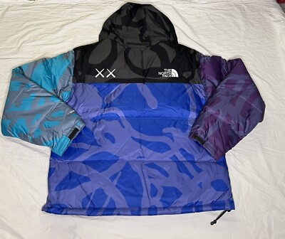 NEW KAWS X The North Face Retro 1996 Nuptse Jacket Monterey Blue