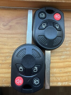 pair 2x 2013-2018 ford c-max uncut key blade keyless entry remote fob oem 4 btn
