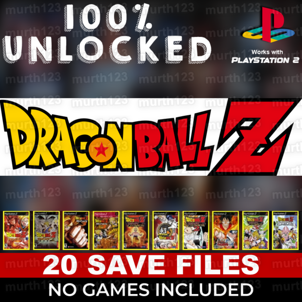DRAGON BALL Z | PS2 MEMORY CARD SAVES | DBZ Budokai 123 Tenkaichi