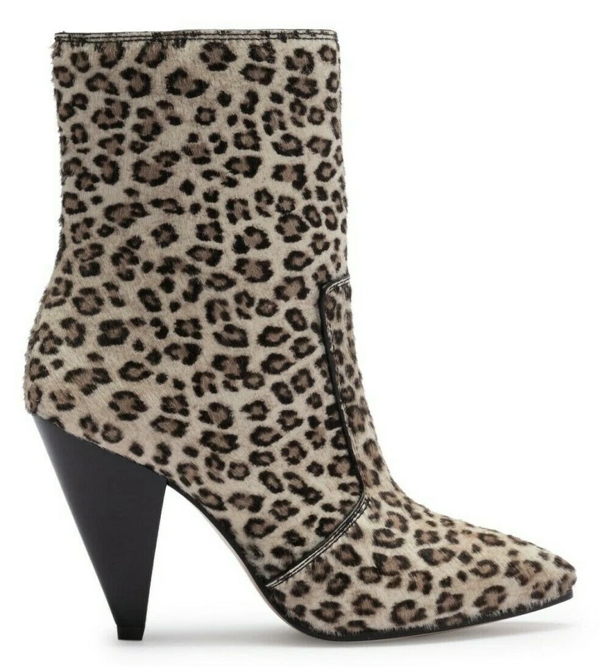 Stuart Weitzman Atomic West Bootie Women's Calf Fur Boots Leopard Print Size 7.5 - Image 3 of 4