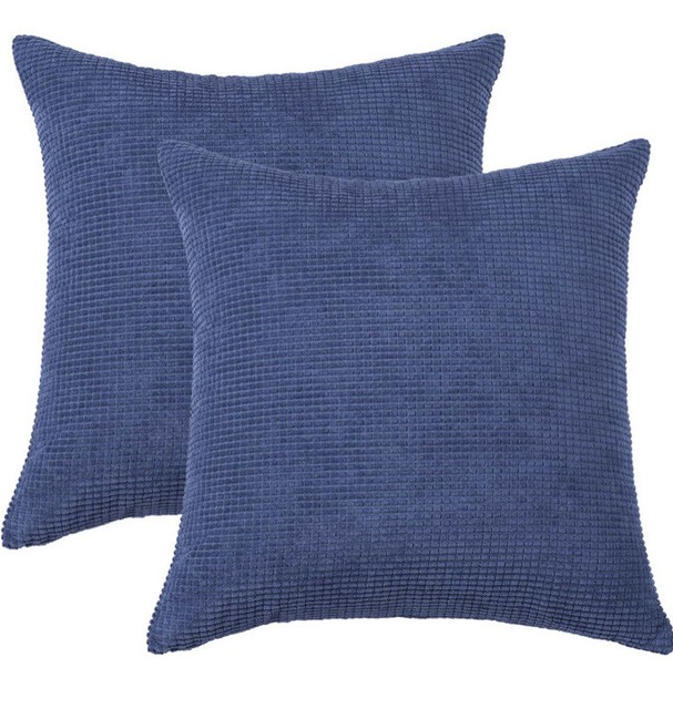 Navy Blue Pillow Covers Corduroy Corn Euro 26" x 26" eBay