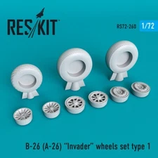 1/72 Reskit RS72-0260 A-26 Invader wheels set (type 1)