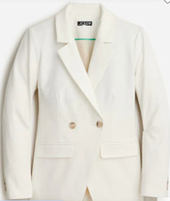 J.Crew $248 Tall Devon Blazer Bi-Stretch Cotton Blend Ivory Size T16 BP414