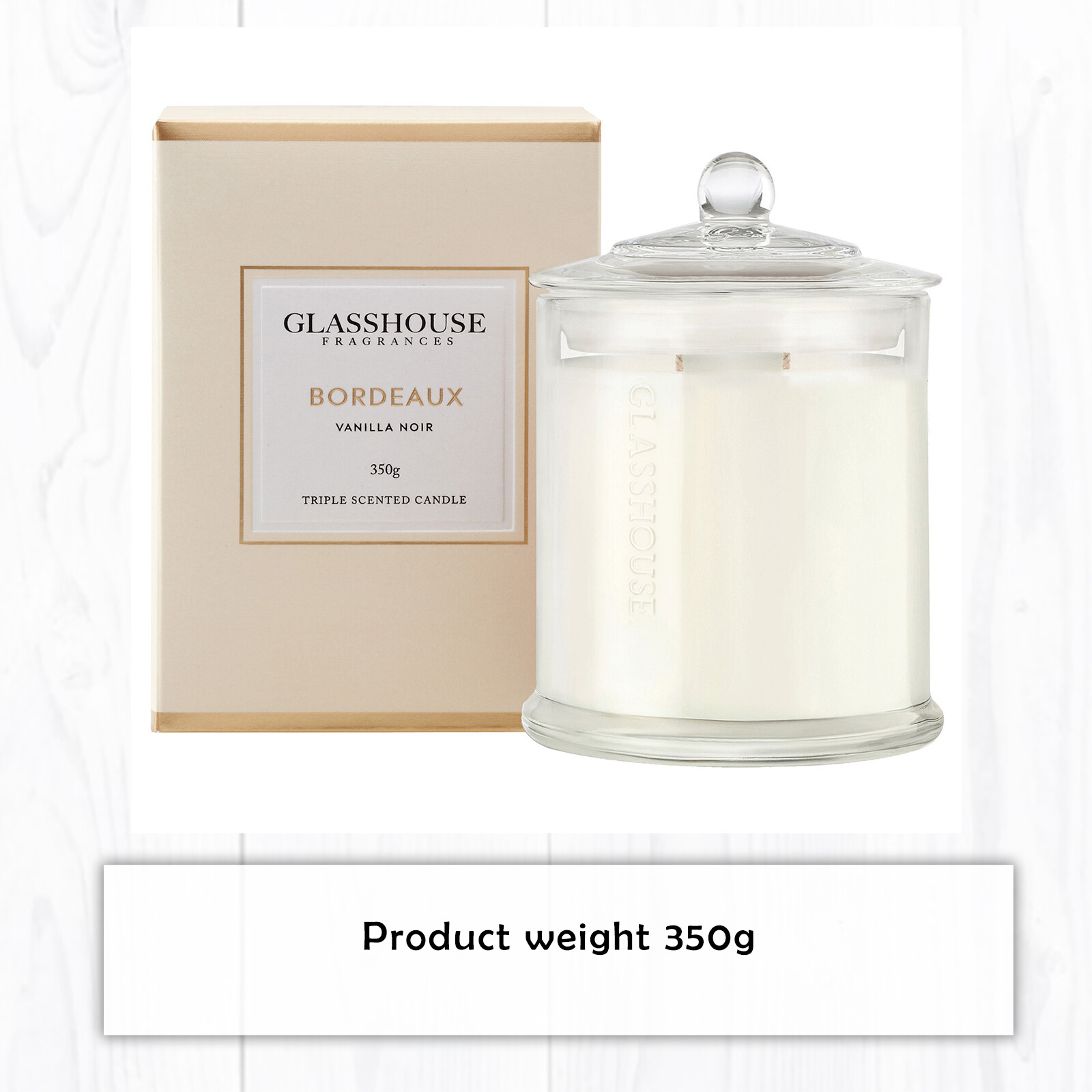 NEW Glasshouse Bordeaux Vanilla Noir 350g Triple Scented Candle eBay