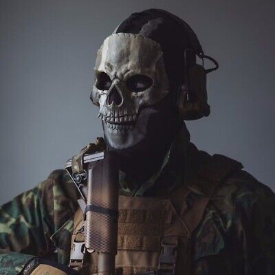 MWII Ghost Mask 2022 COD Cosplay Airsoft Tactical Skull Full Mask