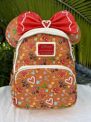 DISNEY GINGERBREAD MICKEY AND MINNIE MOUSE MINI BACKPACK WITH EARS HEADBAND Mickey & Friends Gingerbread Cookie All-Over Print Mini  main image 3