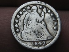 1849 O Seated Liberty Half Dime- New Orleans, VG/Fine Details