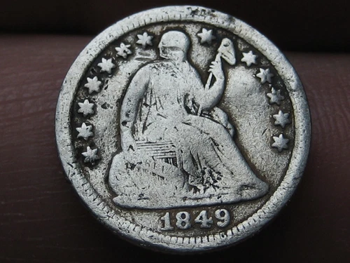 1849 O Seated Liberty Half Dime- New Orleans, VG/Fine Details