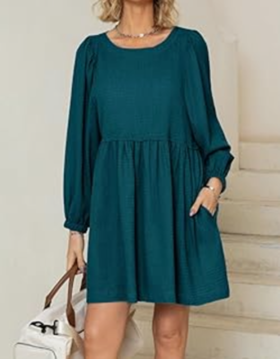 NEW Glamaker Women's Flowy Tunic Dress Puff Sleeve Mini Dress Size XL