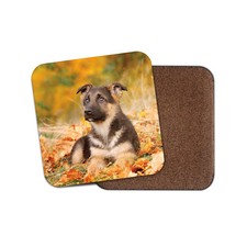German Shepherd Puppy Drinks Coaster - Alsatian Dog Puppies Cool Fun Gift #8640