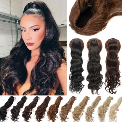 S-NOILITE 60cm Natürlich wie Echthaar Pferdeschwanz Extension Kordelzug Ponytail Zopf Dick