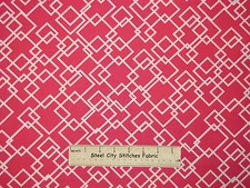 Gridlock Creamy White Pink Geometric Cotton Fabric by Dear Stella By The Yard